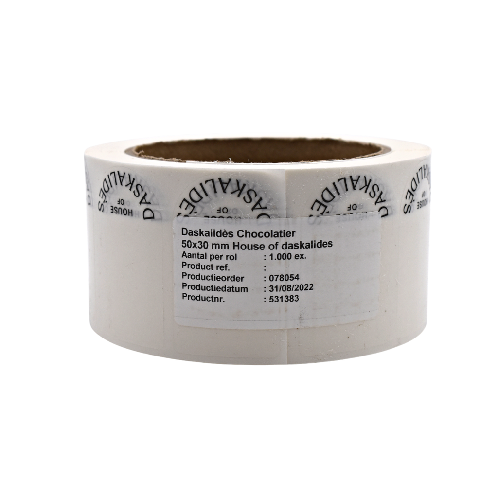 Autocollant rectangle House of Daskalides logo noir (x1000pc)