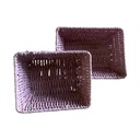 Panier rectangle petit mauve corde (x6pc)