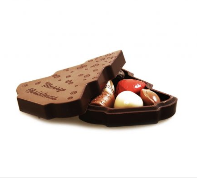 Bonbonnière "Joyeux Noël" 14cm lait DM 8x 100g
