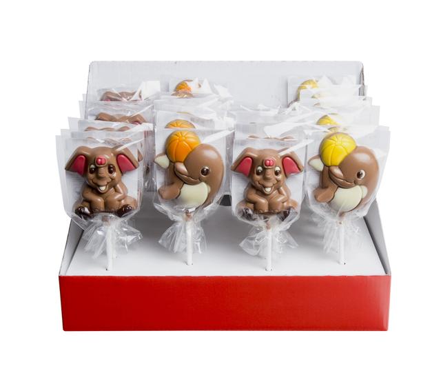 Lollipops Chocolate - Animals mix all year 2025  (x28pc)