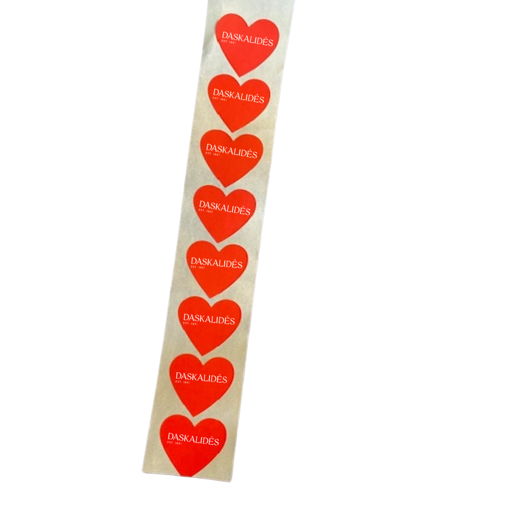Autocollant Coeur Daskalidès Rouge (x500pc)