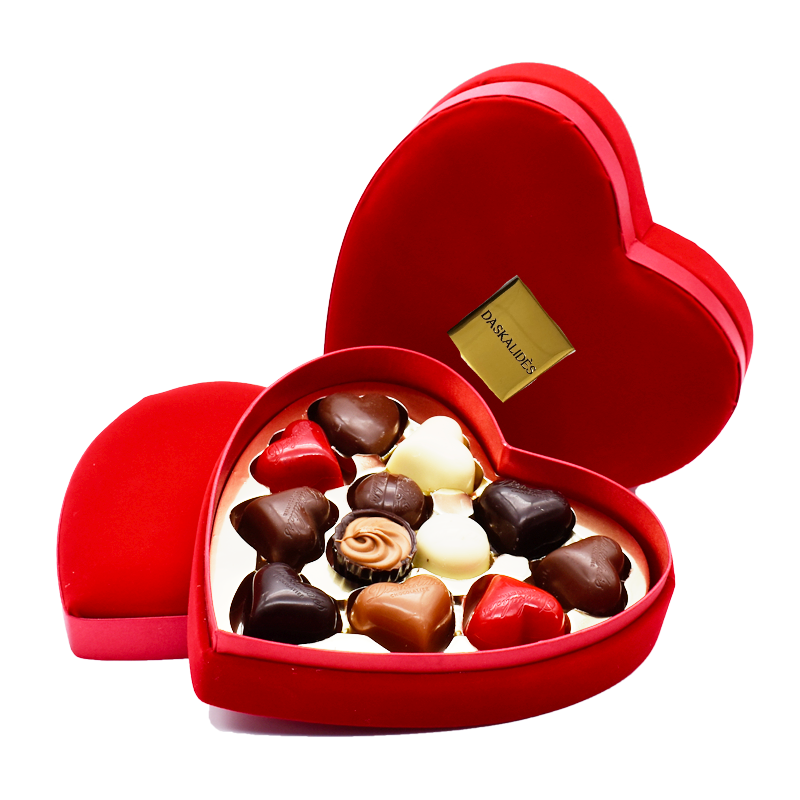 Coeur velours 16cm 12 chocolats (x2)