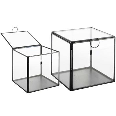 Set 2 Jewel gold box cube