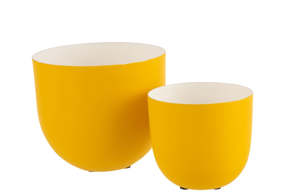 Set 2 vase metal jaune