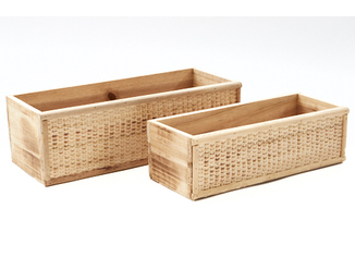 SET 2 Jardinière rotin (x3pc)