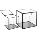 Set 2 Jewel gold box cube